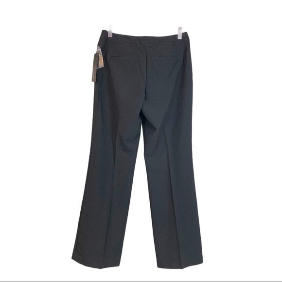 Nicole Miller New Black Career Pants Flat Front Classic Trousers Women's Size 6 - Picture 3 of 11